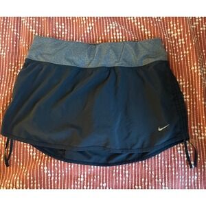 Nike Dri Fit Women's Running Athletic Skort Black built in biker shorts small
